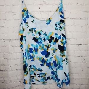 Zac & rachel woman top plus size L ventana blue navy floral lined NEW